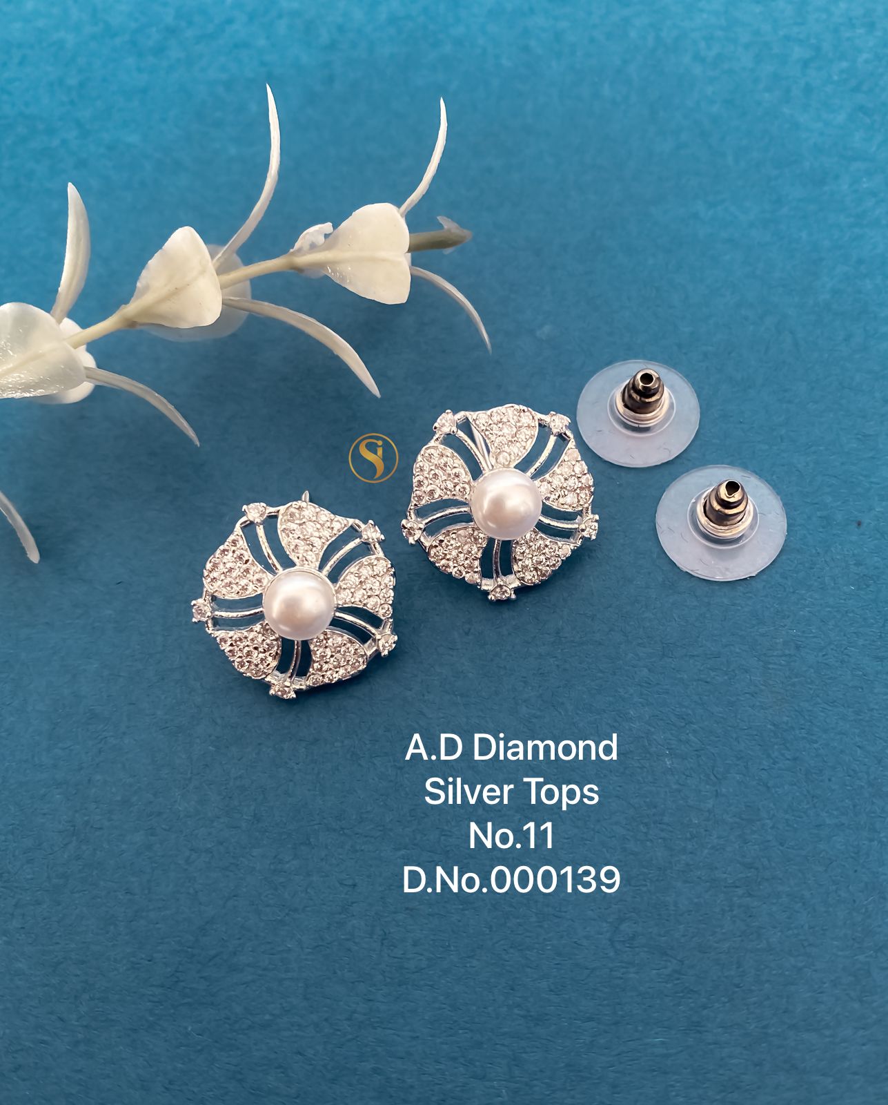 10 AD Diamond Party Wear Tops Earrings Wholesale Shop In Surat
